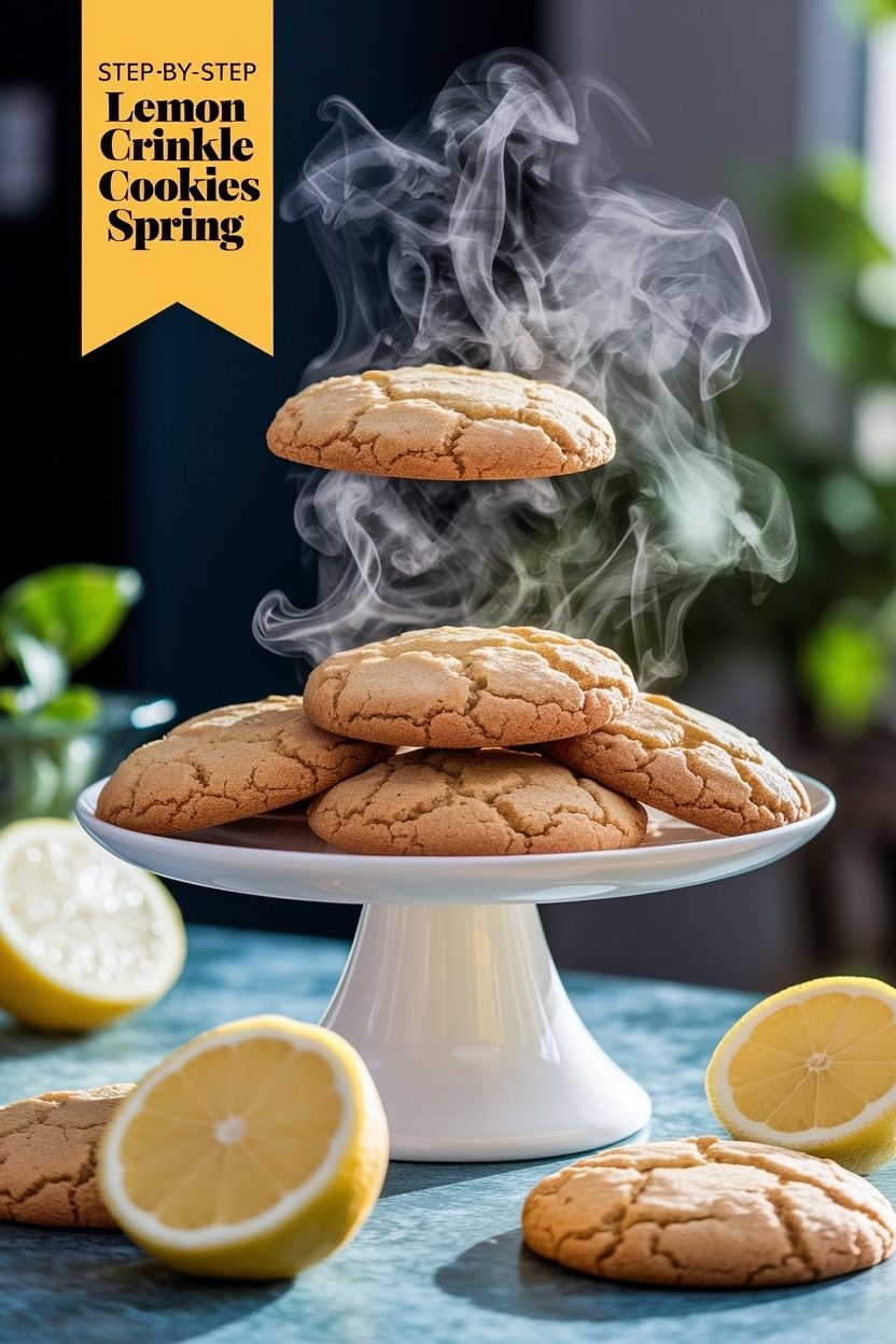 lemon crinkle cookies spring