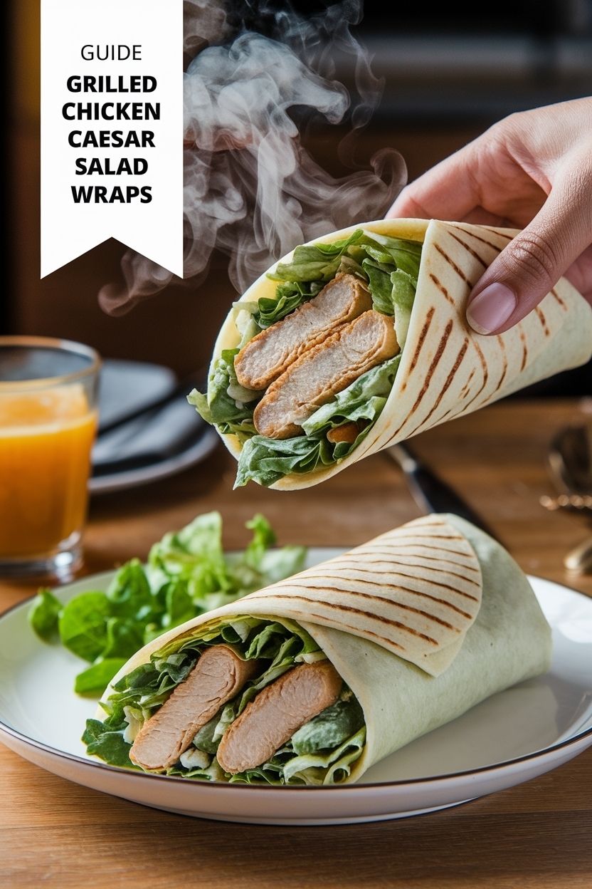 grilled chicken caesar salad wraps