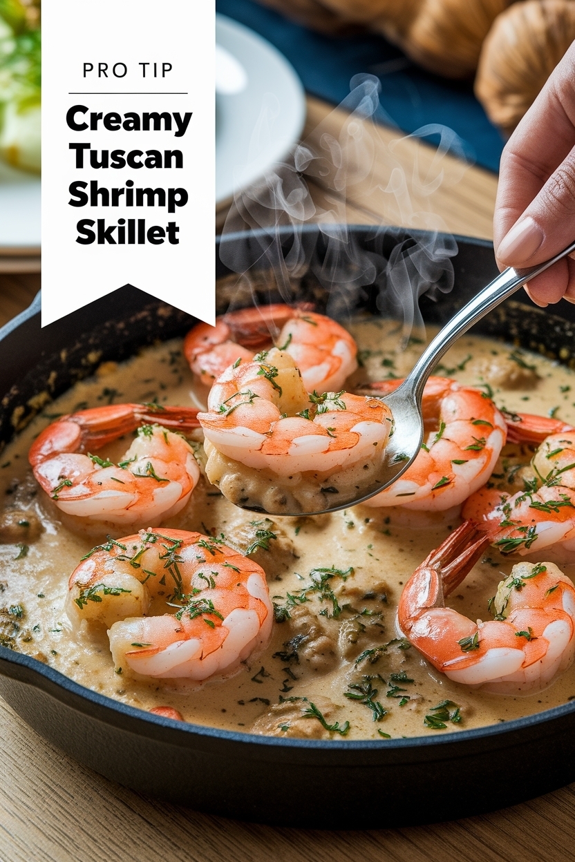 creamy tuscan shrimp skillet