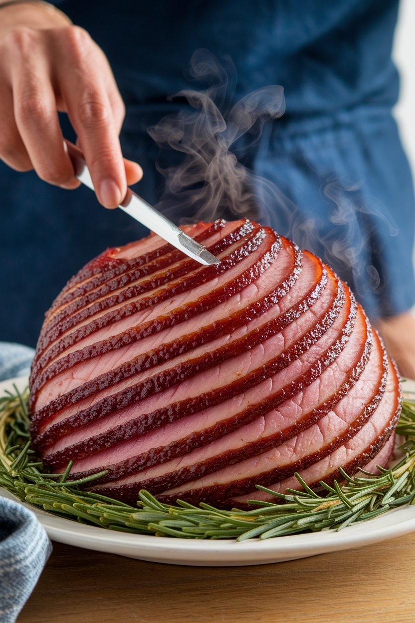 spiral ham in oven 275 with foil glaze