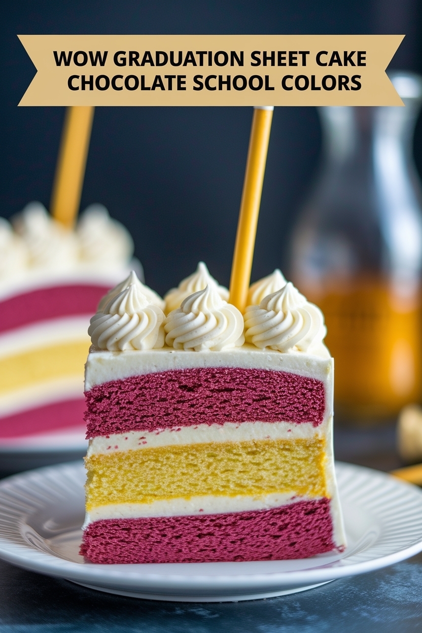 graduation sheet cake chocolate school colors