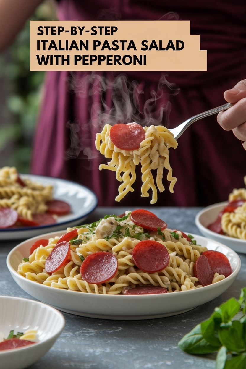 italian pasta salad with pepperoni