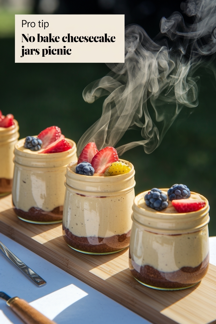 no bake cheesecake jars picnic