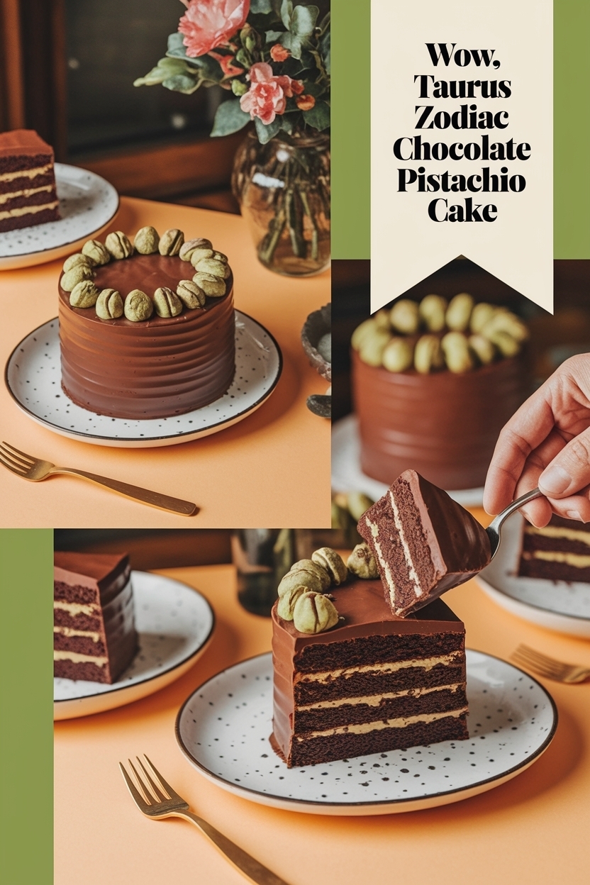 taurus zodiac chocolate pistachio cake