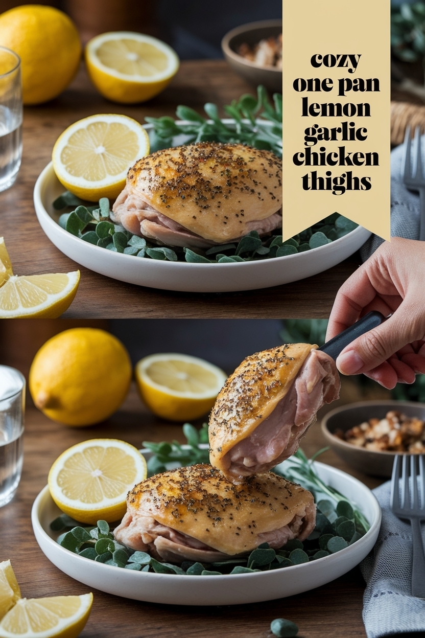 one pan lemon garlic chicken thighs