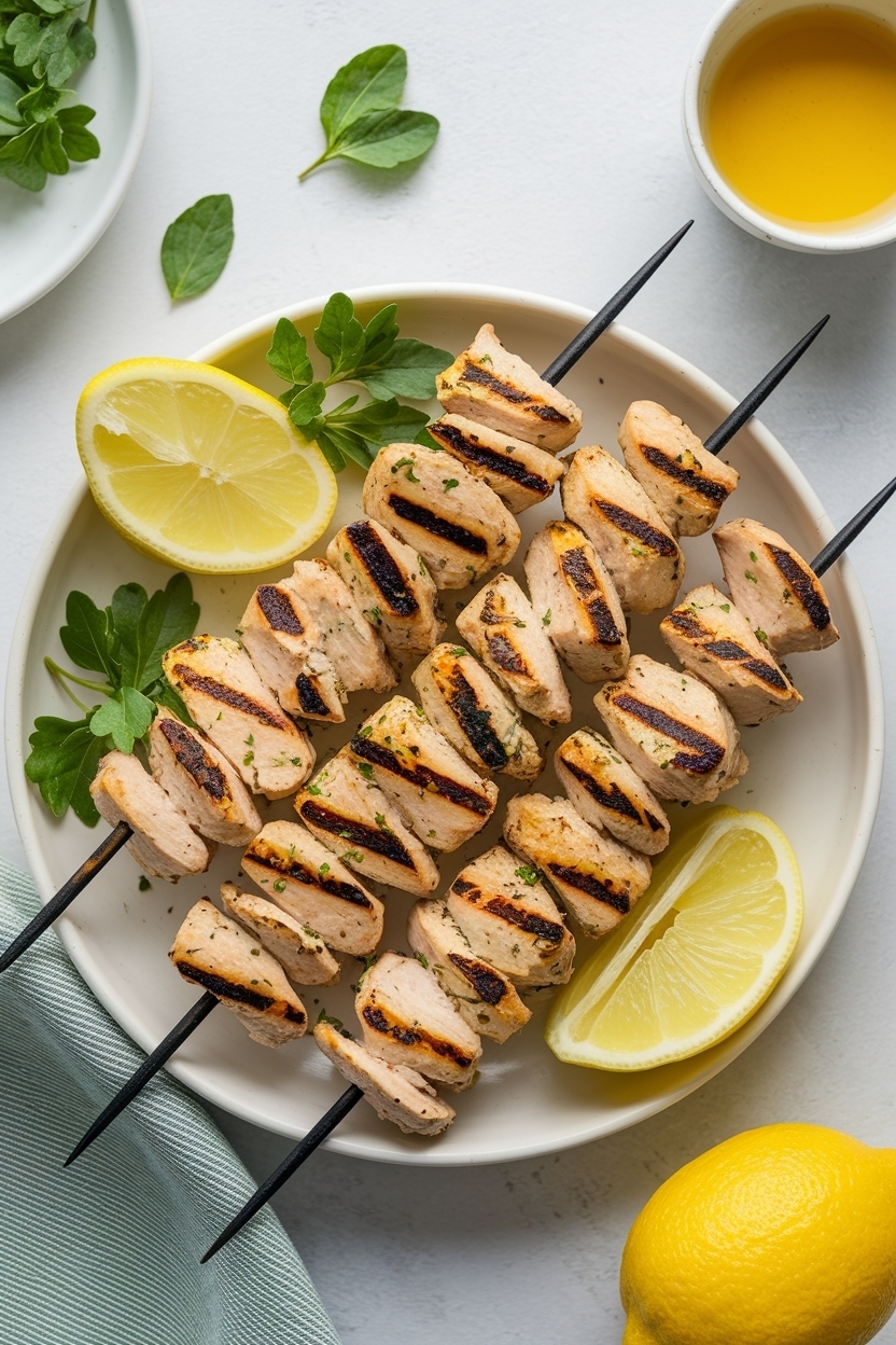 grilled chicken kabobs lemon herb