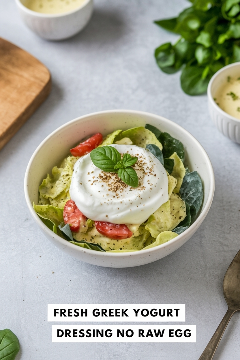 greek yogurt caesar dressing no raw egg