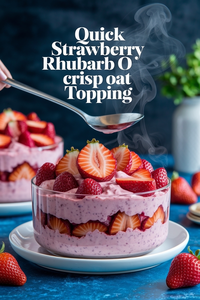 strawberry rhubarb crisp oat topping
