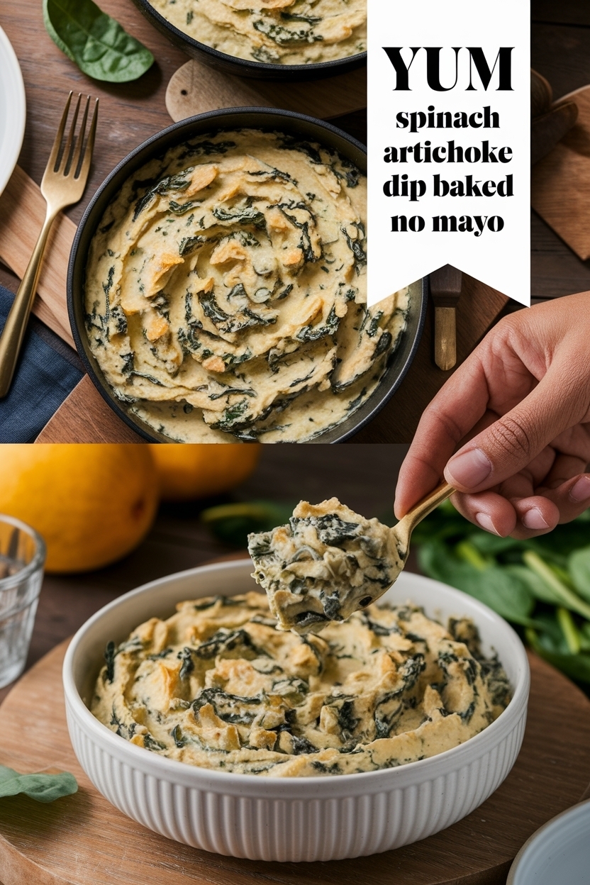 hot spinach artichoke dip baked no mayo
