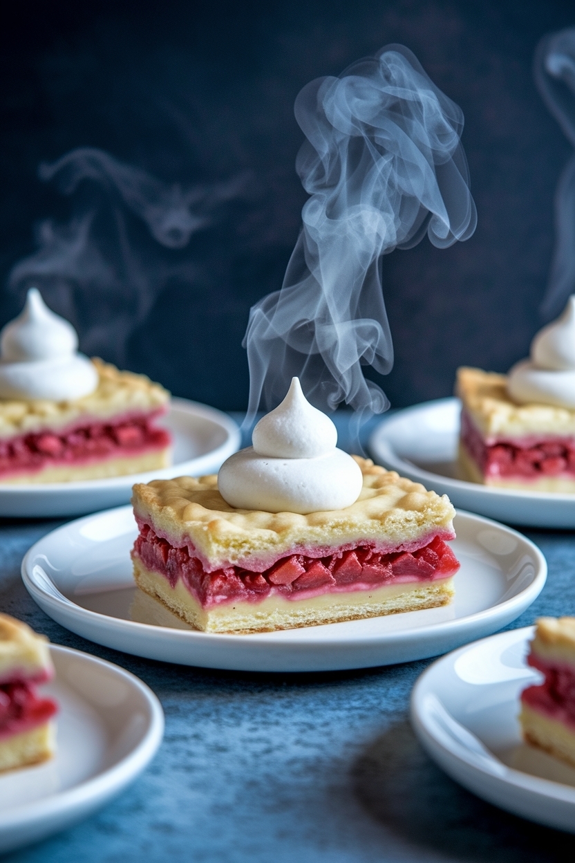 rhubarb custard bars shortbread crust