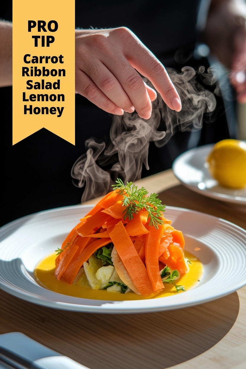 carrot ribbon salad lemon honey
