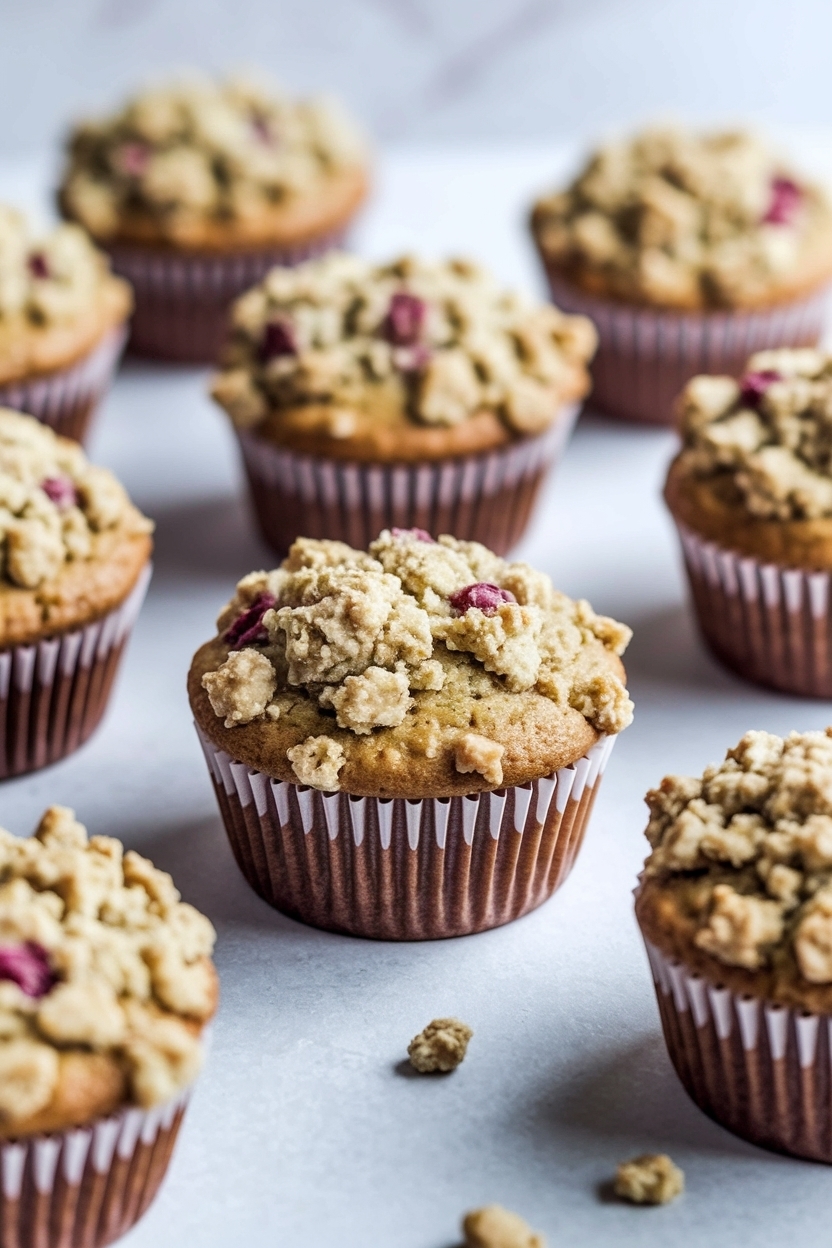 rhubarb muffins with streusel