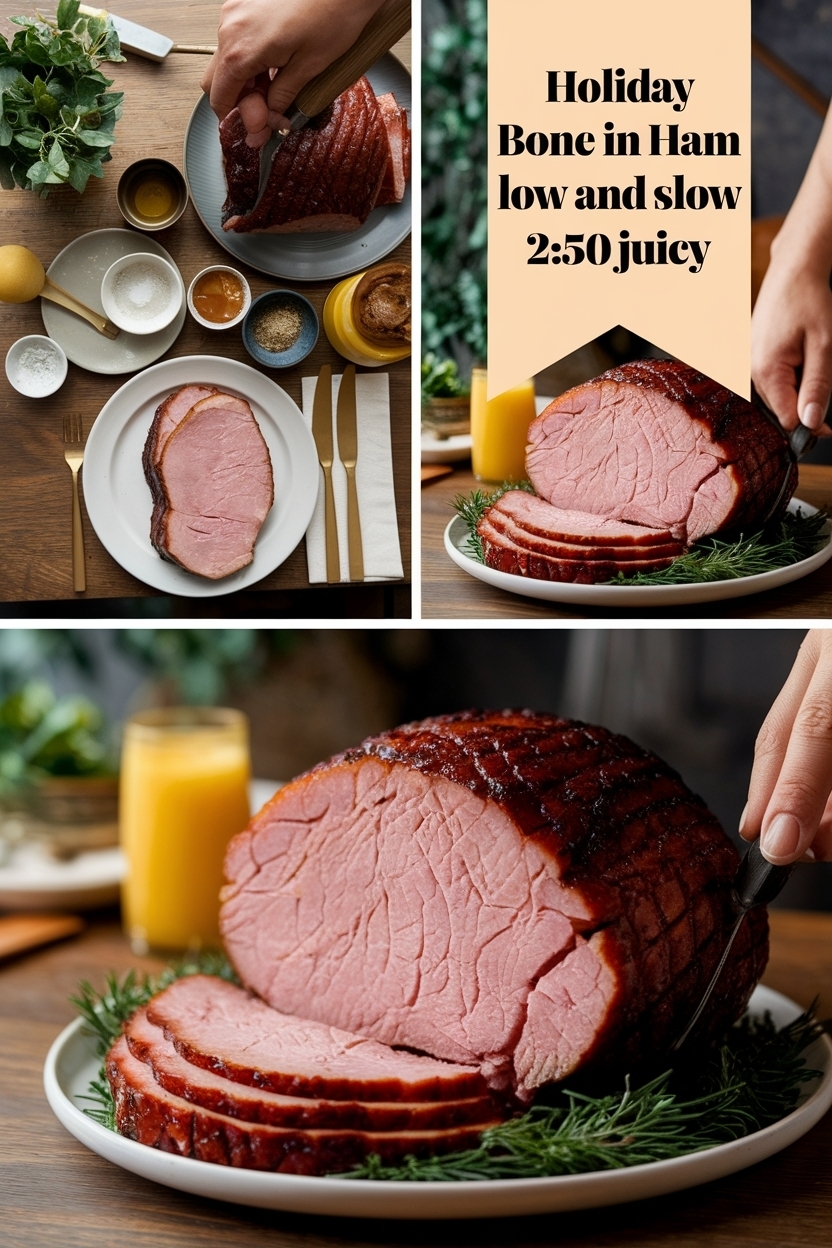 bone in ham low and slow 250 juicy