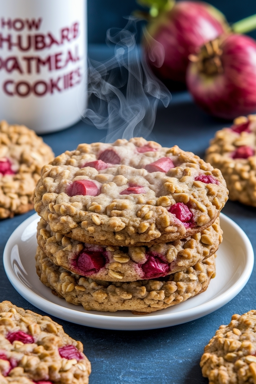 rhubarb oatmeal cookies