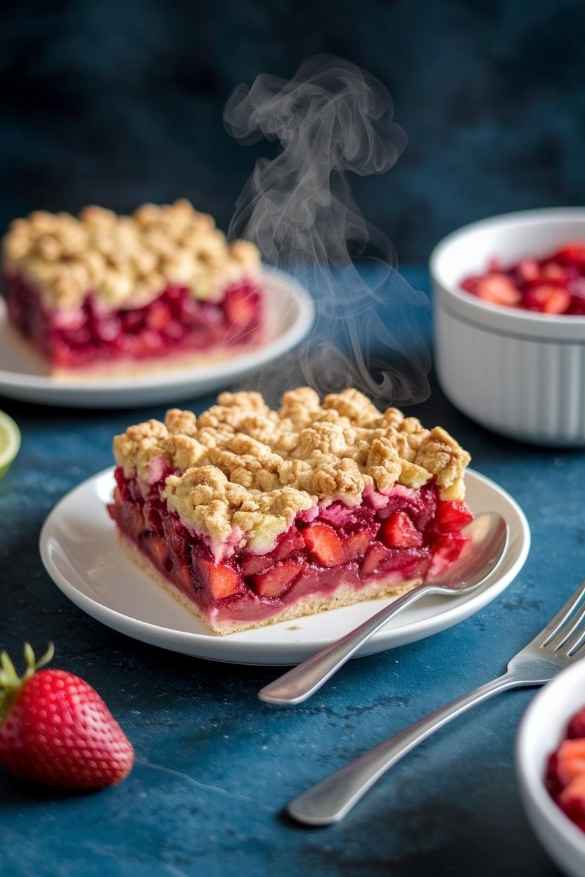 strawberry rhubarb crisp with ginger