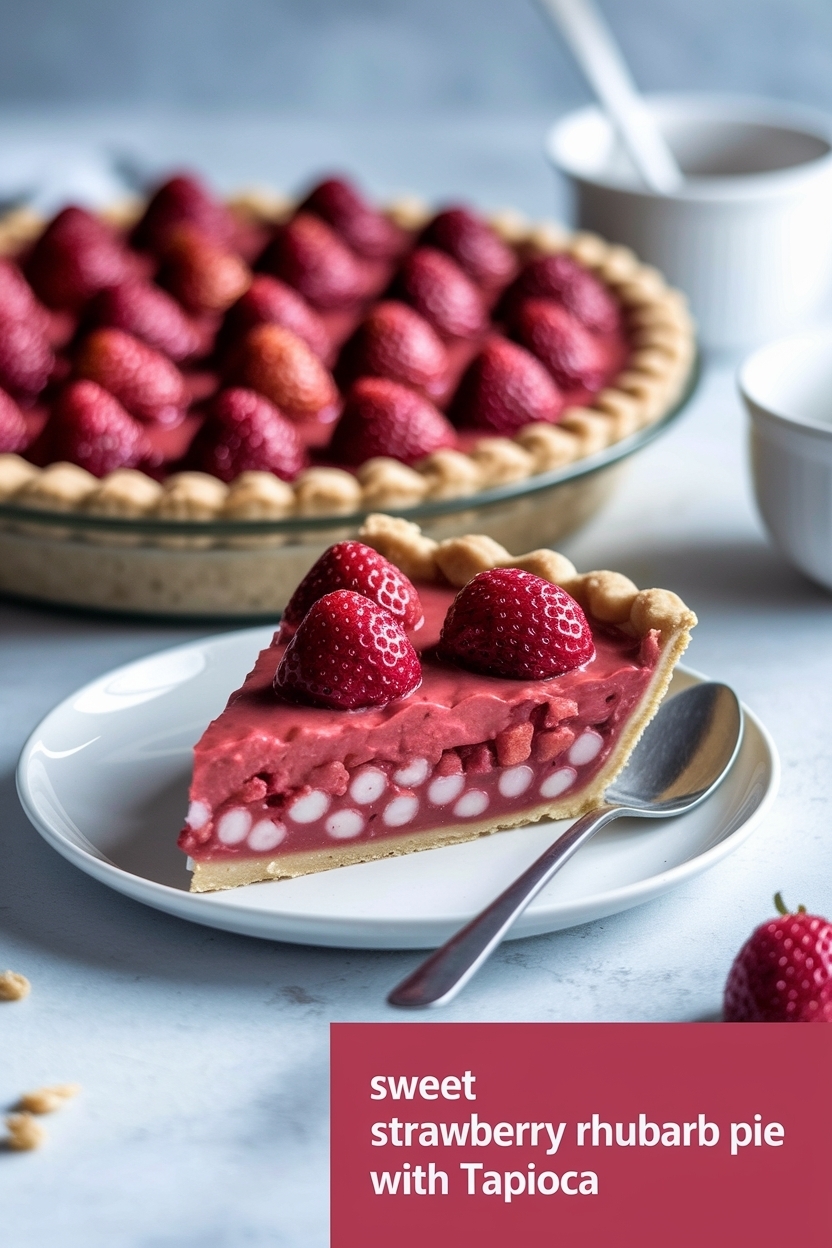 strawberry rhubarb pie with tapioca