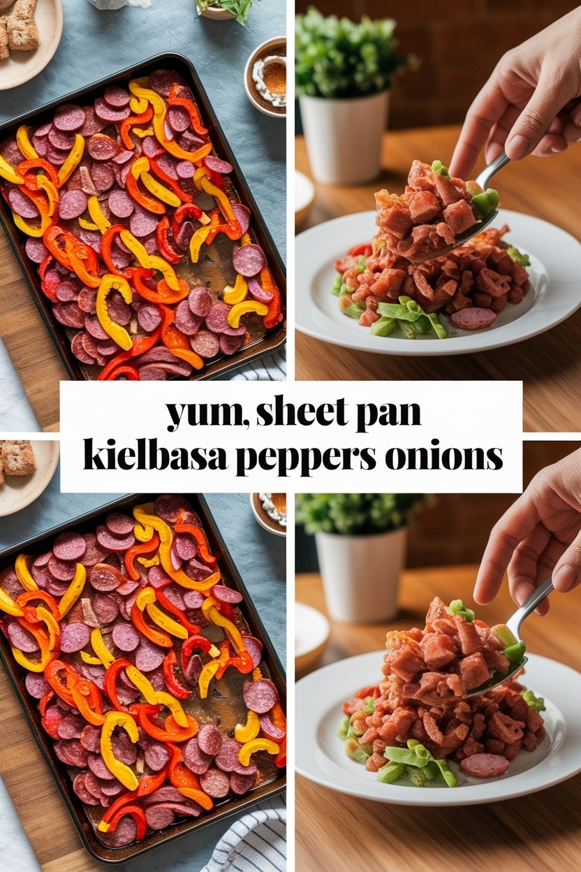 sheet pan kielbasa peppers onions