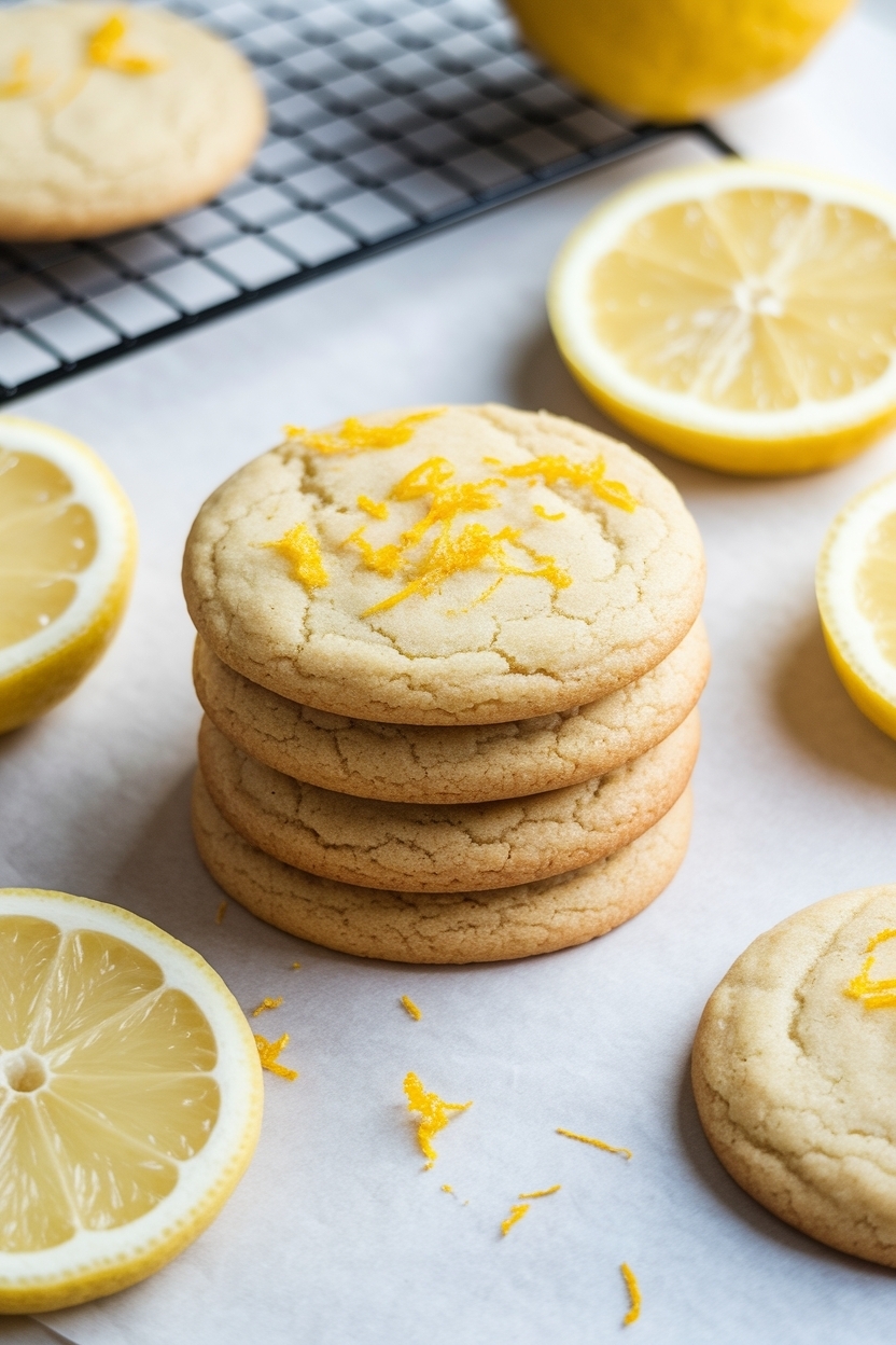 lemon sugar cookies with zest