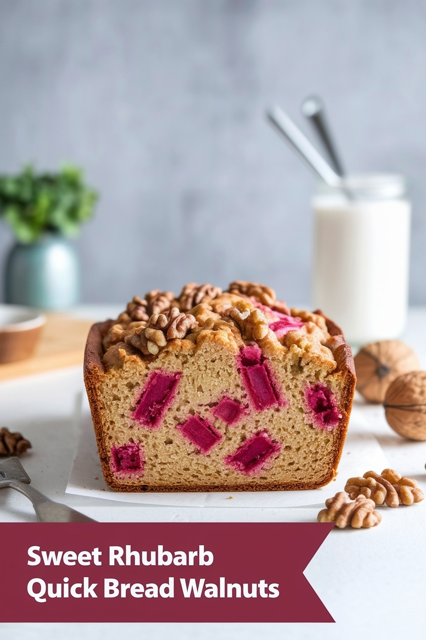 rhubarb quick bread walnuts