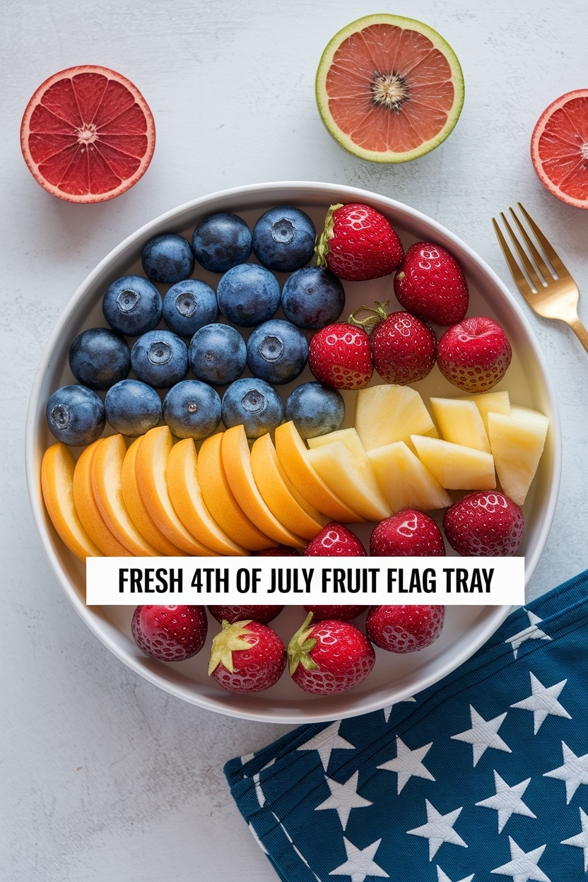4th of july fruit flag tray