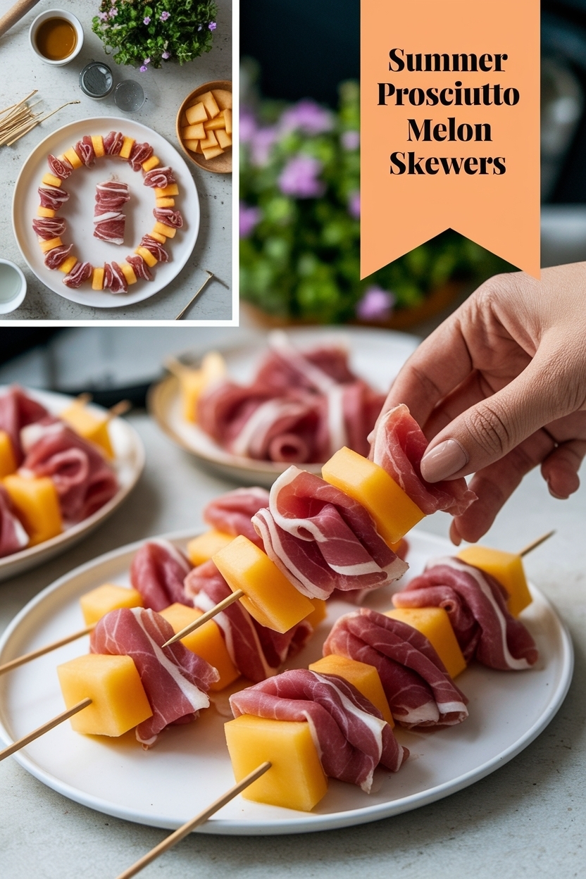 prosciutto melon skewers