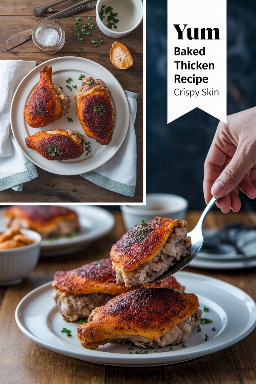 baked chicken thighs recipe crispy skin