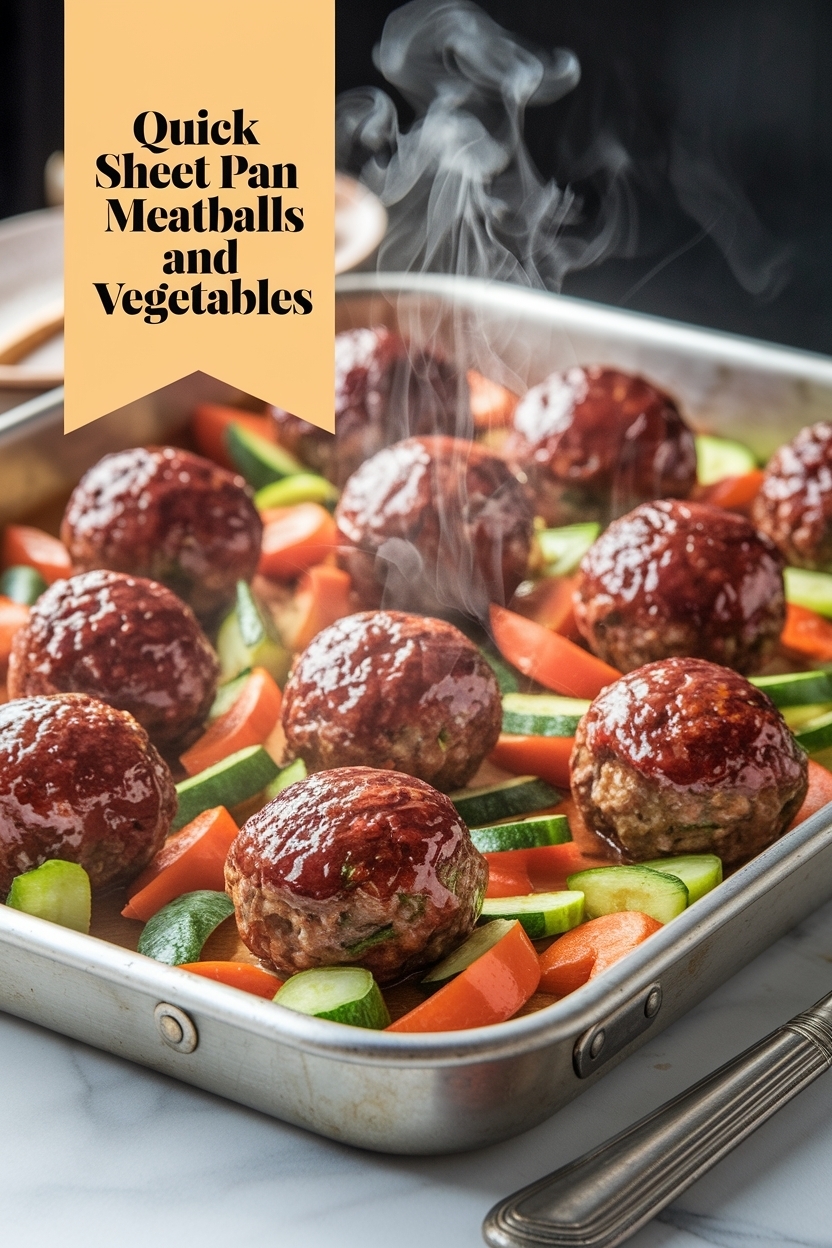 sheet pan meatballs and vegetables