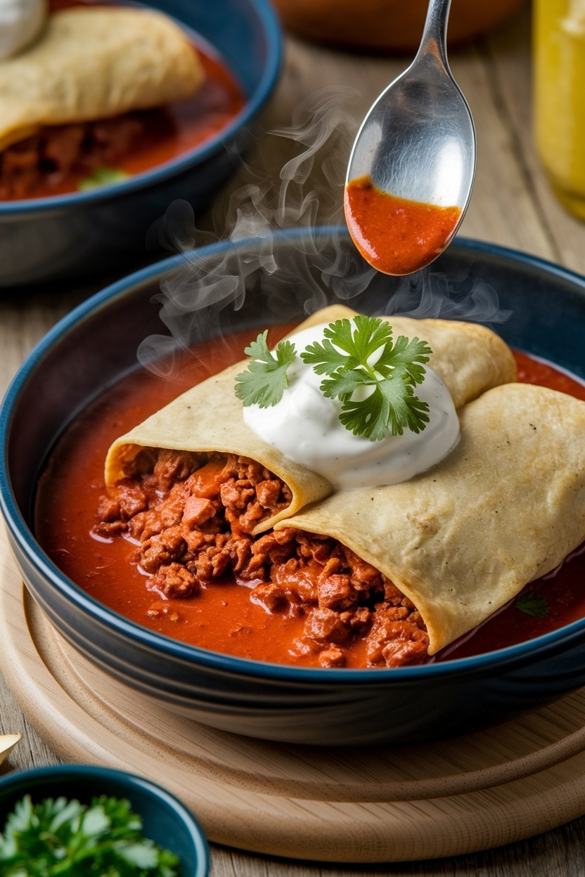 ground beef enchiladas red sauce 9x13