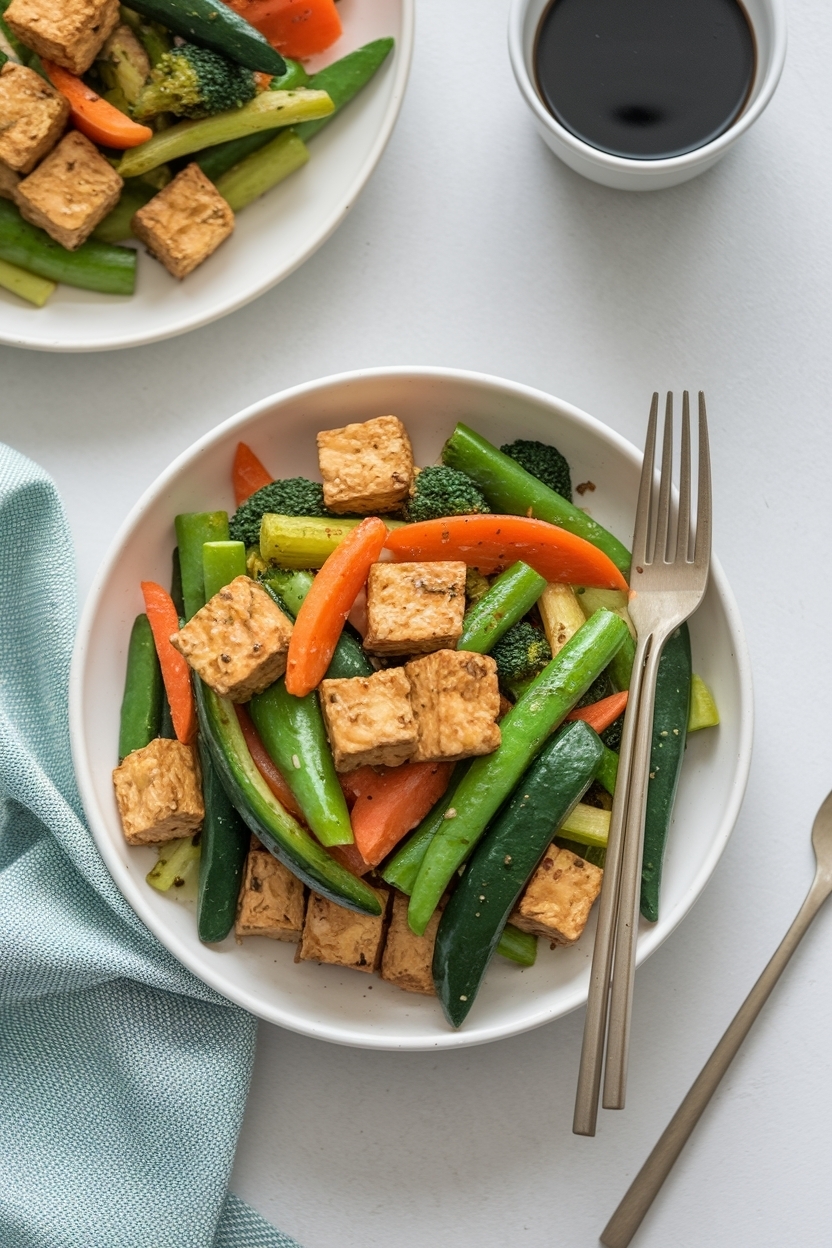vegan stir fry tofu and vegetables