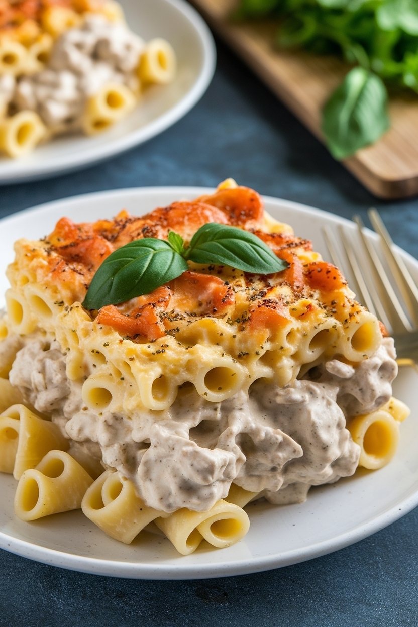 chicken alfredo pasta bake recipe