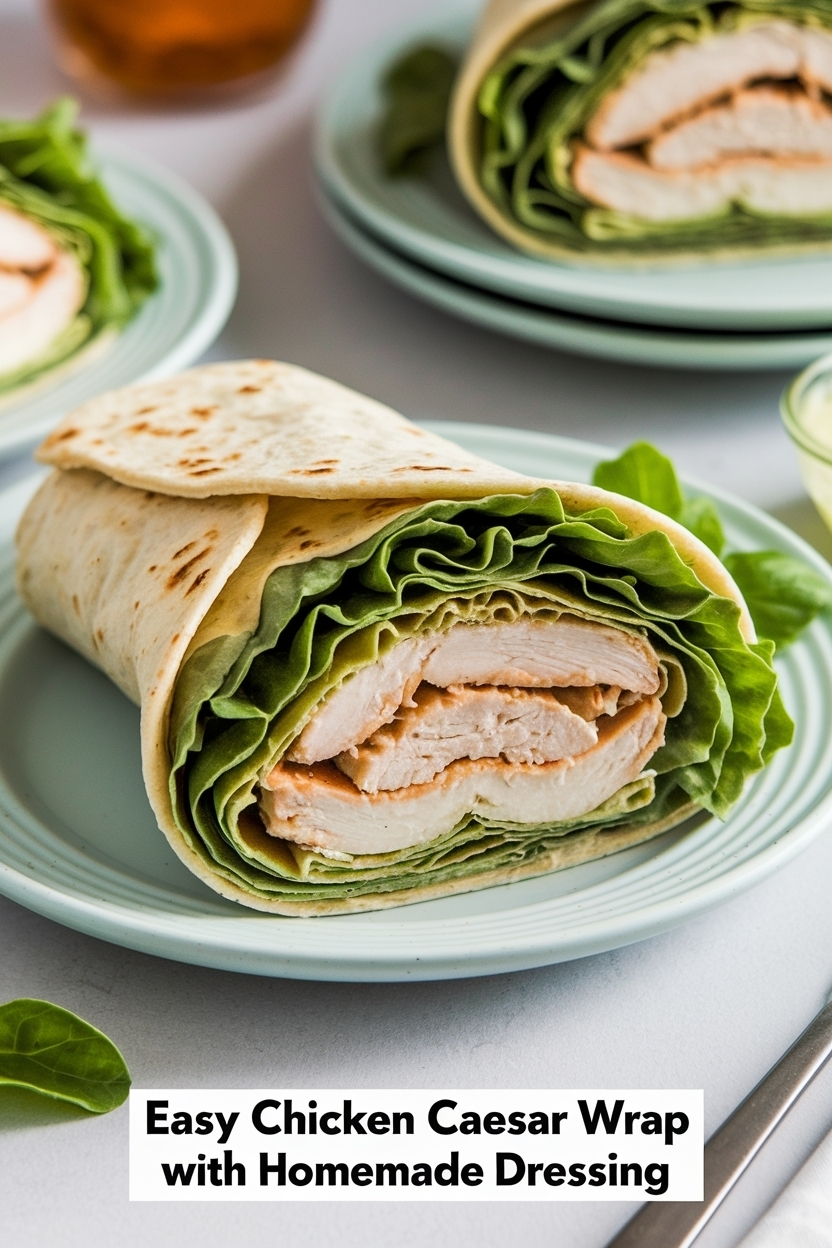 chicken caesar wrap with homemade dressing