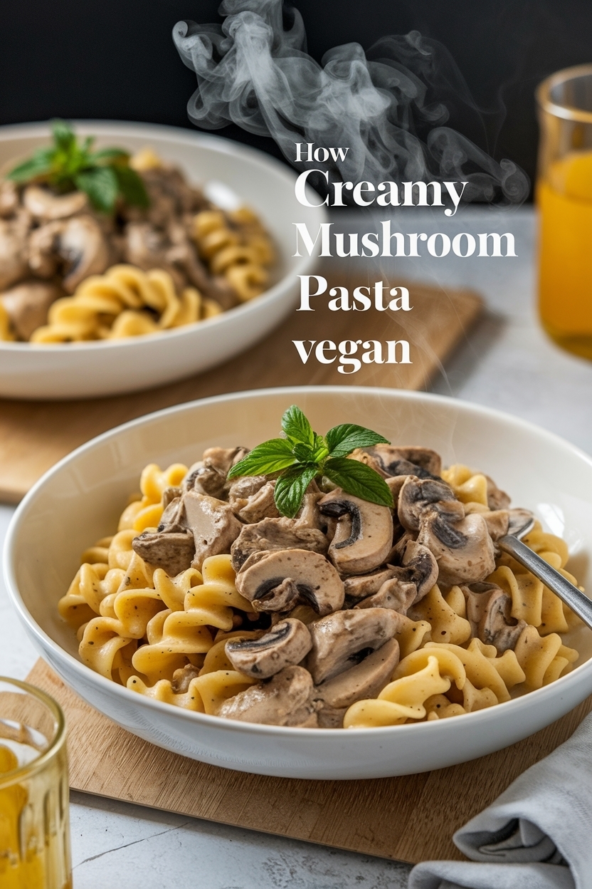 creamy mushroom pasta recipe vegan