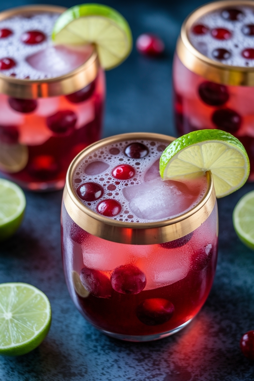 cranberry mule with ginger beer