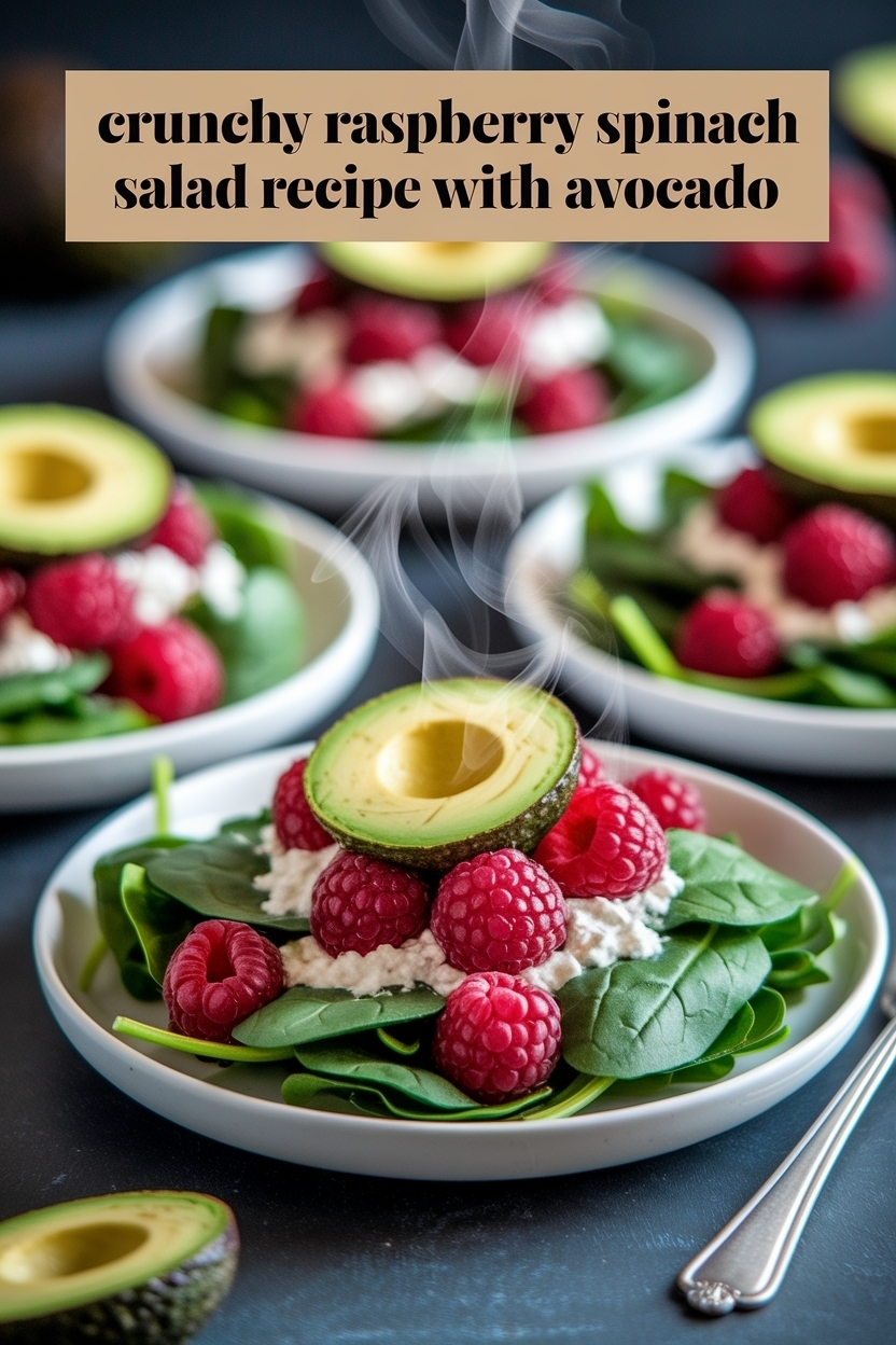 raspberry spinach salad recipe with avocado
