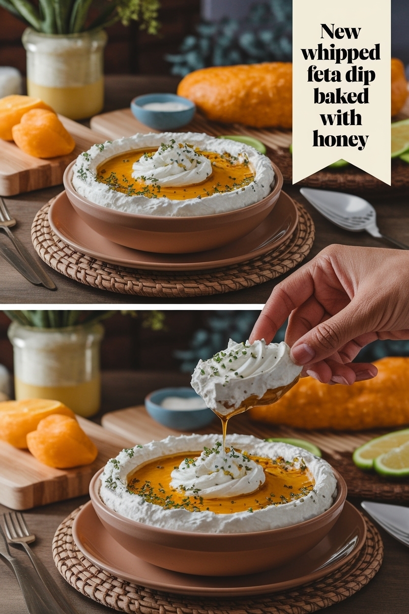 whipped feta dip recipe baked with honey
