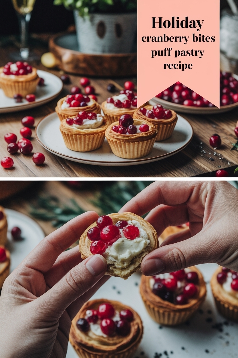 cranberry brie bites puff pastry recipe