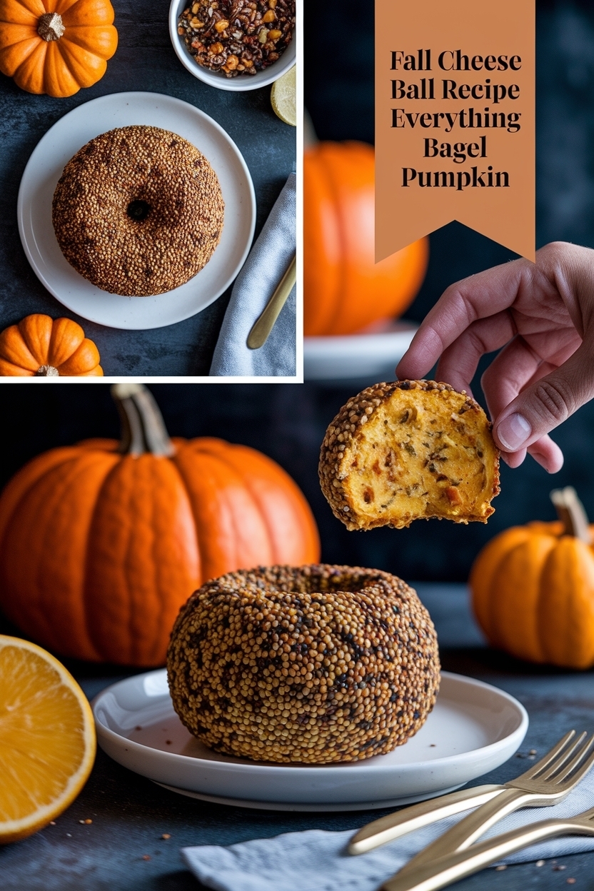 cheese ball recipe everything bagel pumpkin
