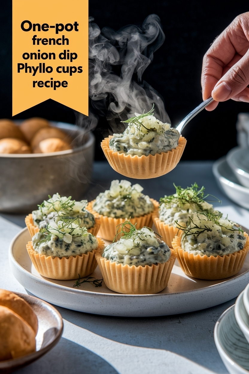 french onion dip phyllo cups recipe