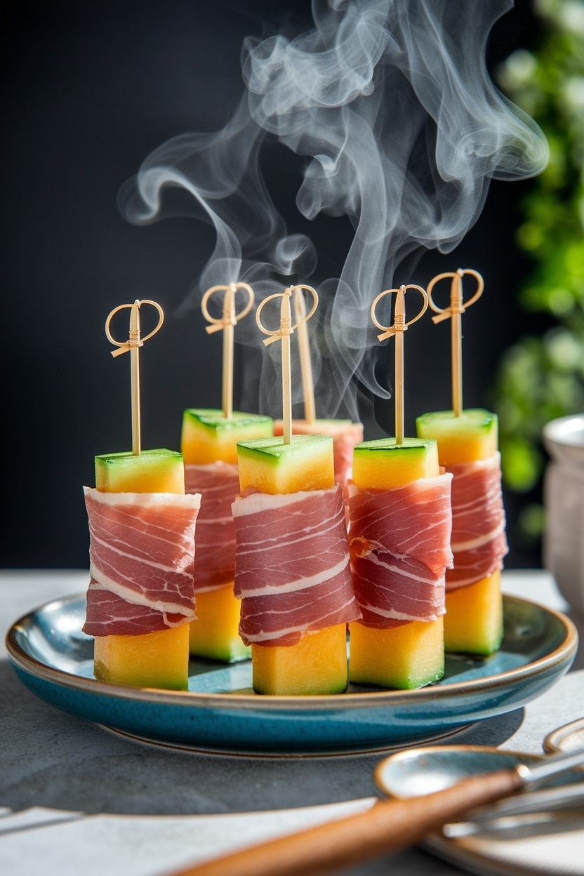 prosciutto wrapped melon skewers recipe