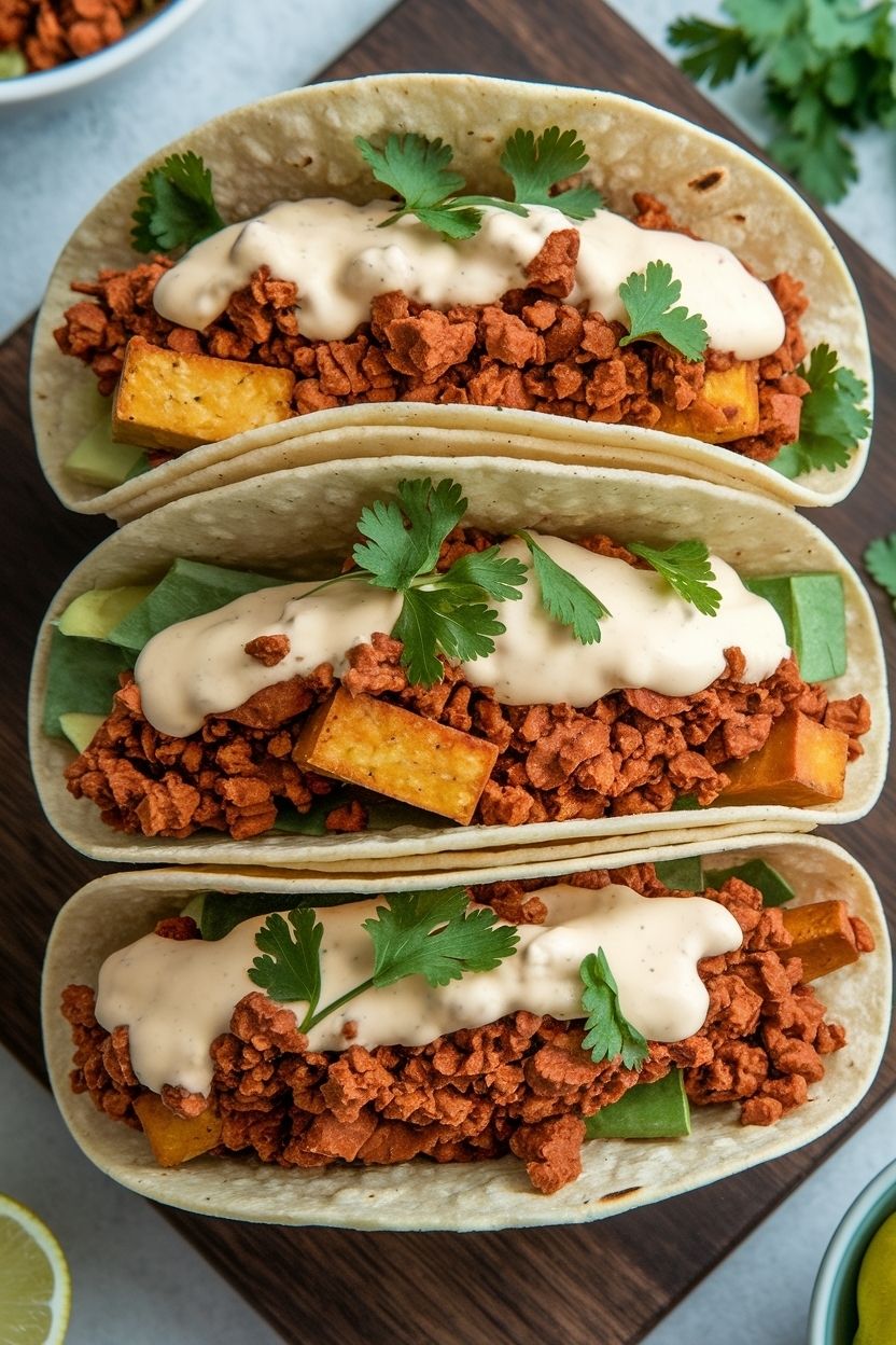 crispy tofu tacos chipotle crema