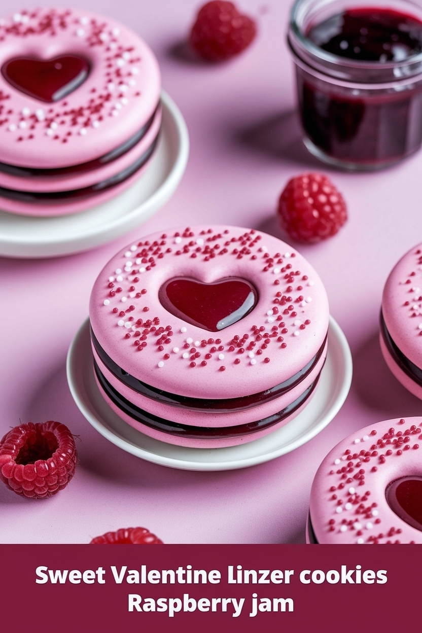 valentine linzer cookies raspberry jam