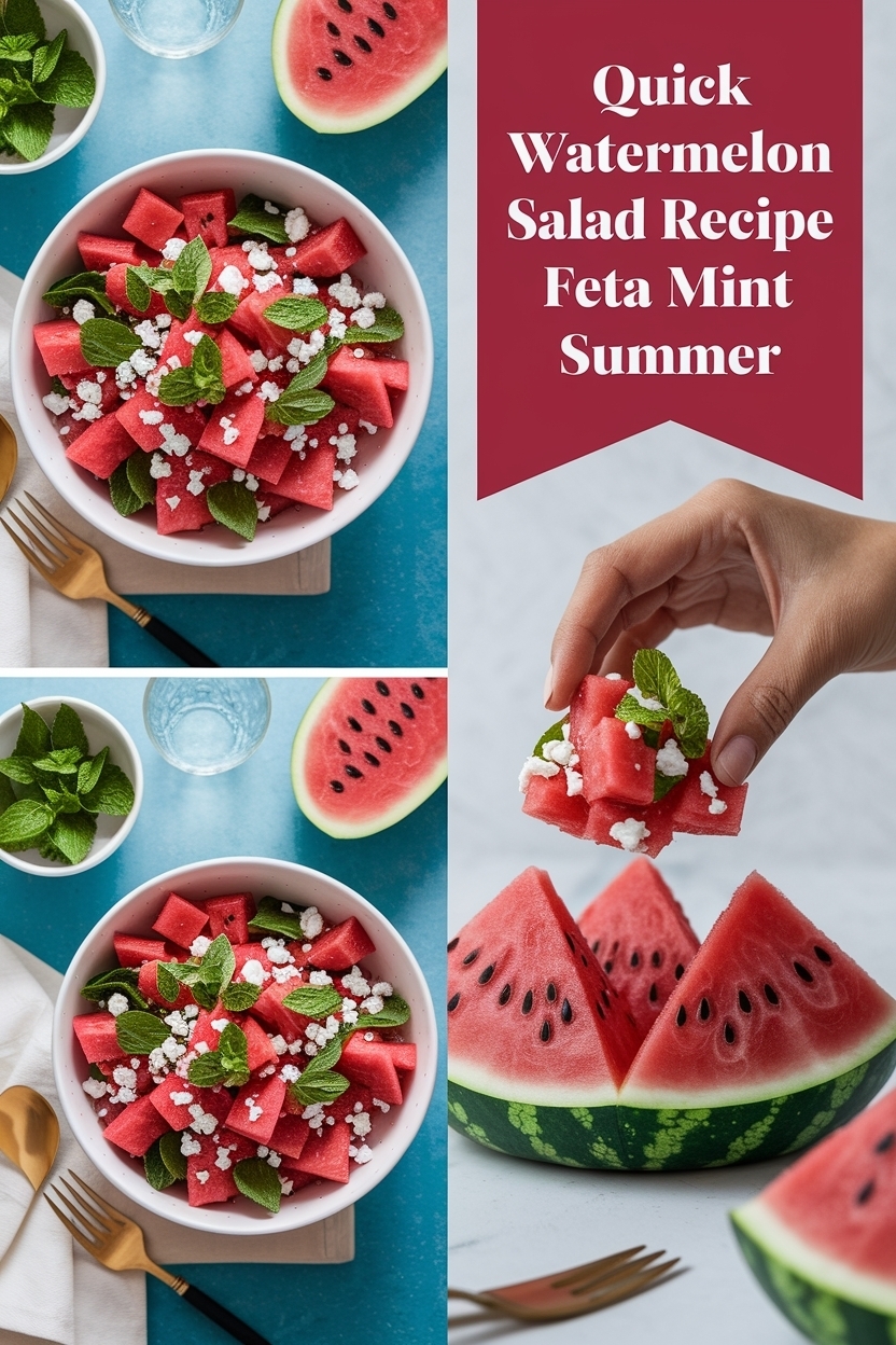 watermelon salad recipe feta mint summer