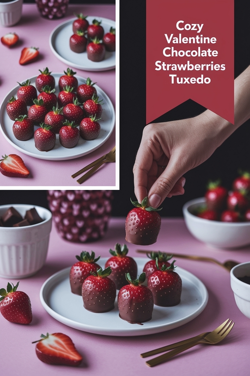 valentine chocolate strawberries tuxedo