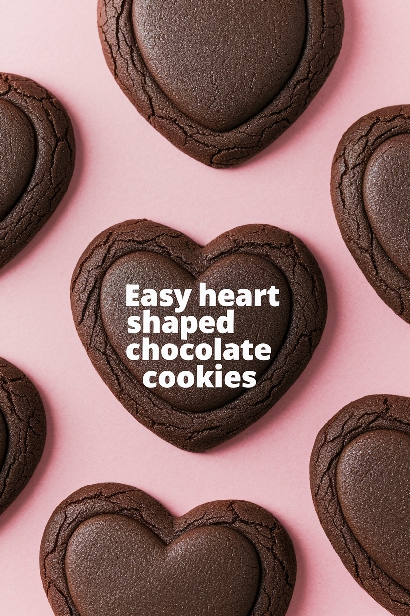 heart shaped chocolate sugar cookies