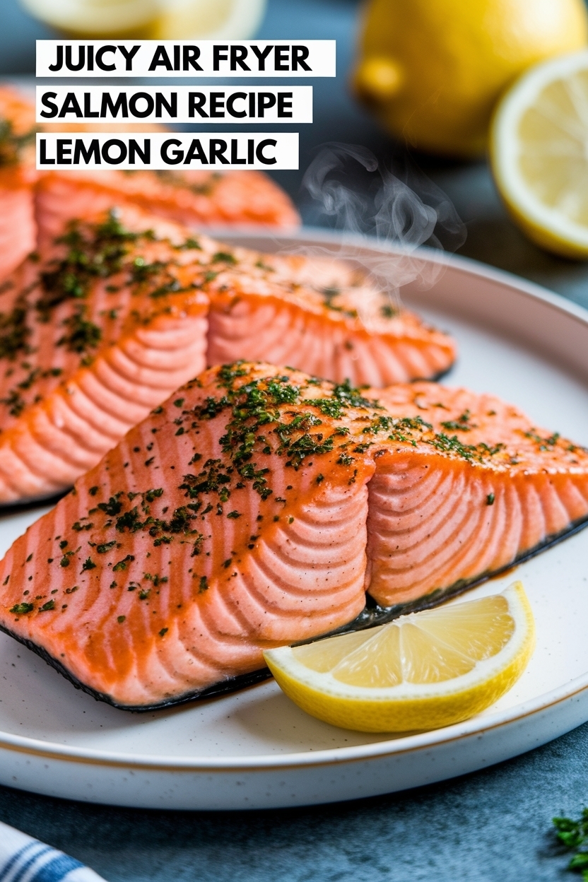 air fryer salmon recipe lemon garlic
