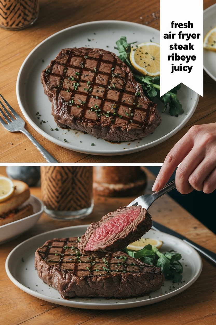 air fryer steak recipe ribeye juicy