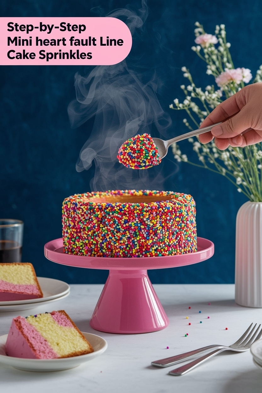 mini heart fault line cake sprinkles