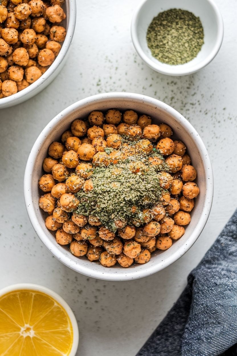 air fryer chickpeas everything bagel seasoning