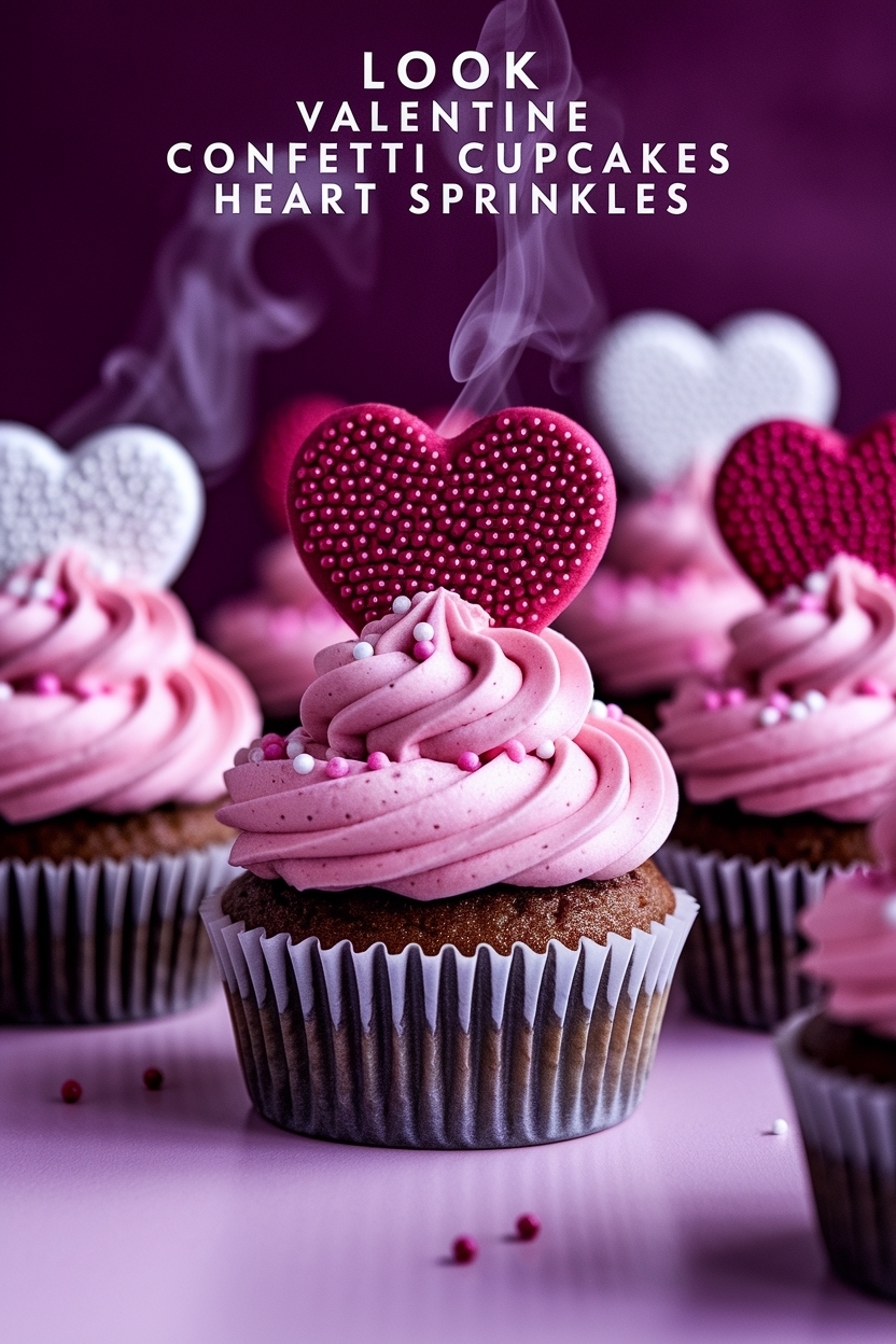 valentine confetti cupcakes heart sprinkles