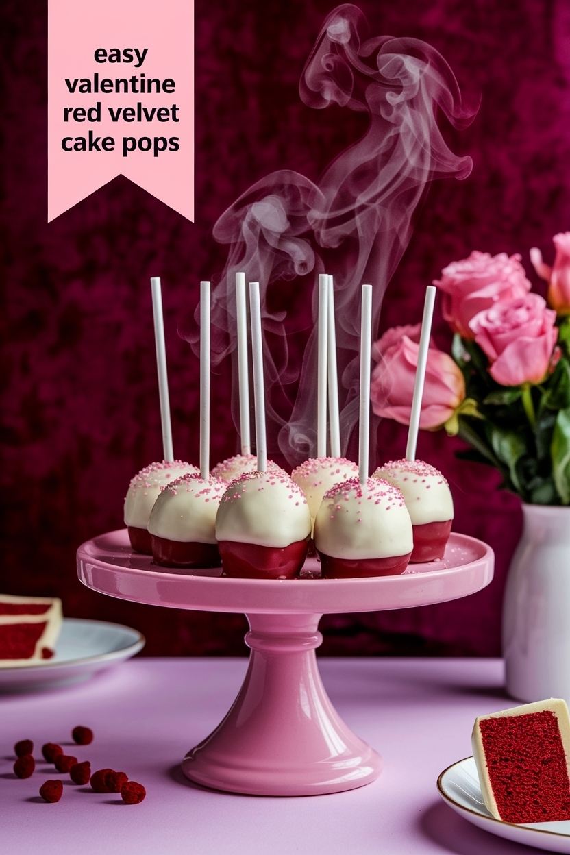valentine red velvet cake pops